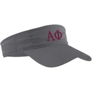 Alpha Phi Greek Letter Visor(Charcoal W/Maroon Thread Color)