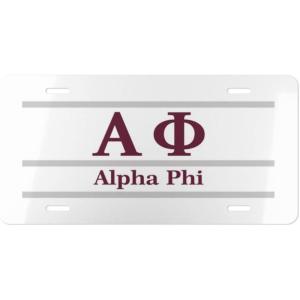 Alpha Phi Lettered Lines License Covers