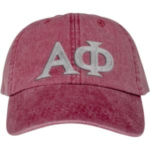 Alpha Phi Lettered Premium Pastel Hat(Burgundy)
