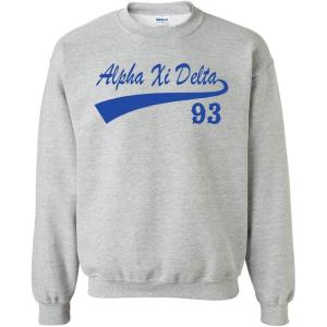 Alpha Xi Delta Tail Crewneck Sweatshirt(Light Grey)
