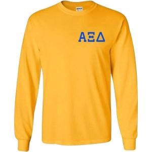 Alpha Xi Delta World Famous Crest Long Sleeve T-Shirt(Gold)