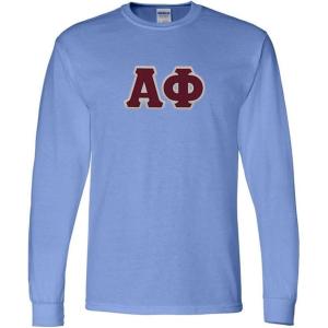 Greekgear Alpha Phi Lettered Long Sleeve Tee(Light Blue)