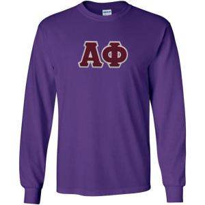 Greekgear Alpha Phi Lettered Long Sleeve Tee(Red)