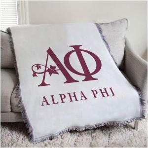 Greekgear Alpha Phi Logo Afghan Blanket Throw