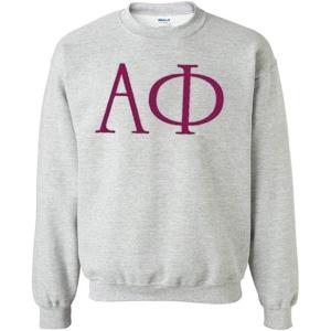 Greekgear Alpha Phi University Crewneck Sweatshirt(Light Grey)
