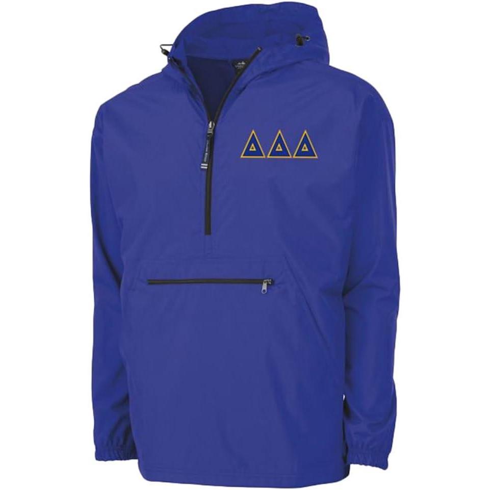 imageDelta Delta Delta Tackle Twill Lettered Pack N Go PulloverRoyal Blue
