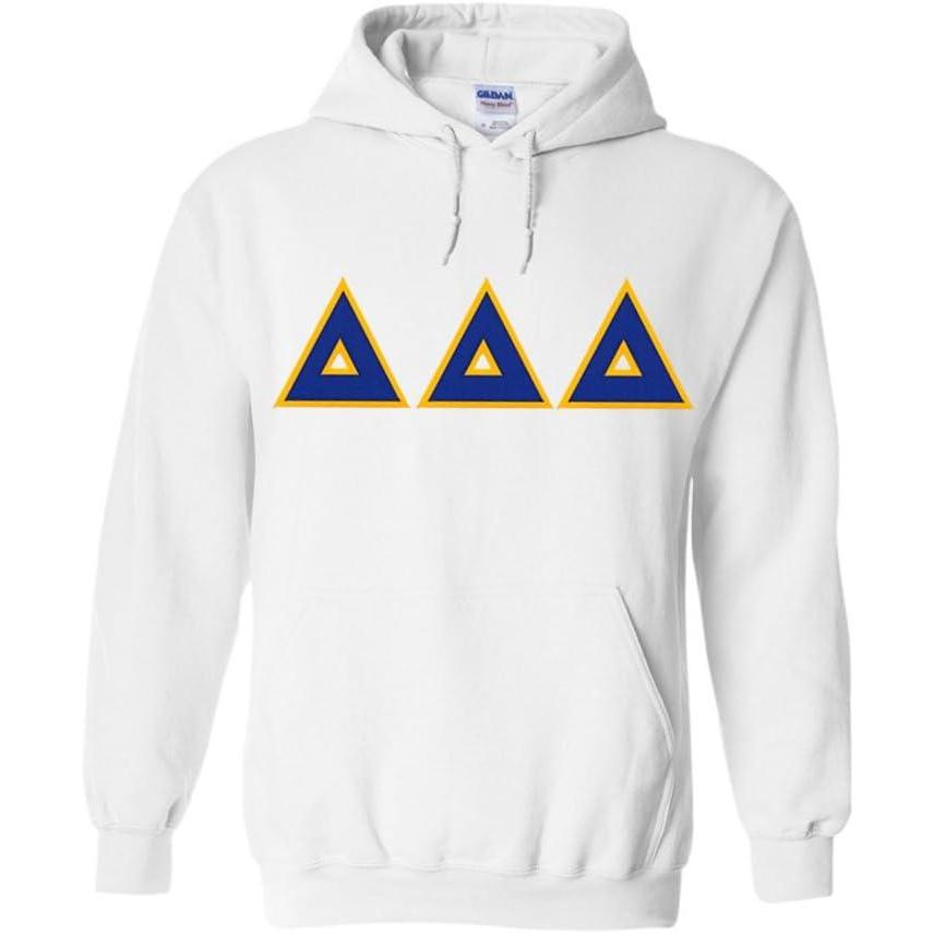 imageGreekgear Delta Delta Delta Lettered Hooded Sweatshirt1 White