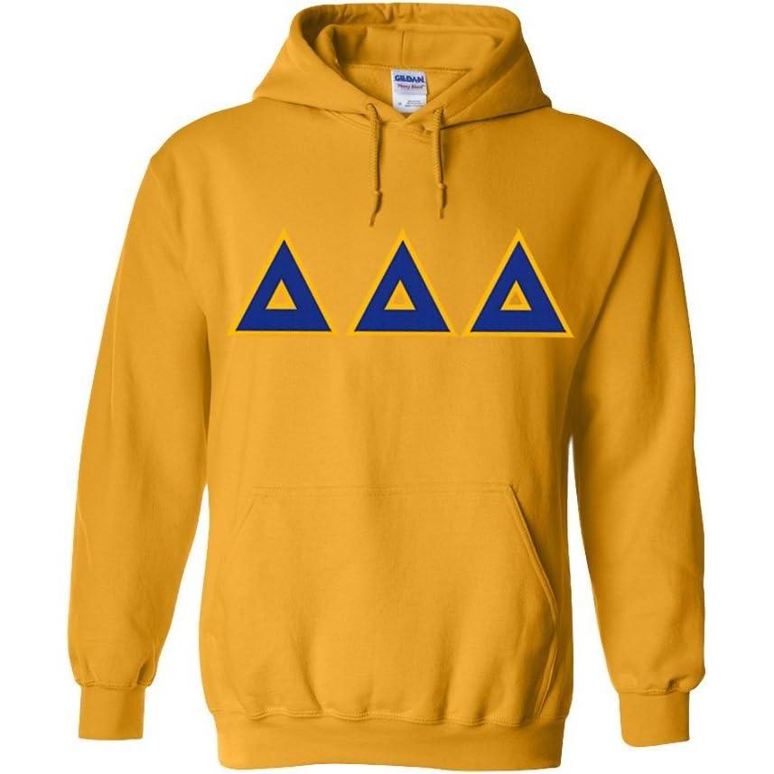 imageGreekgear Delta Delta Delta Lettered Hooded SweatshirtAthletic Gold