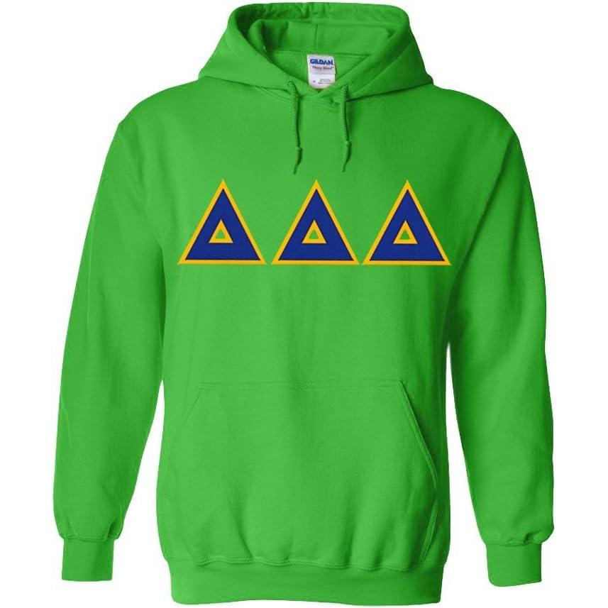 imageGreekgear Delta Delta Delta Lettered Hooded SweatshirtIrish Green
