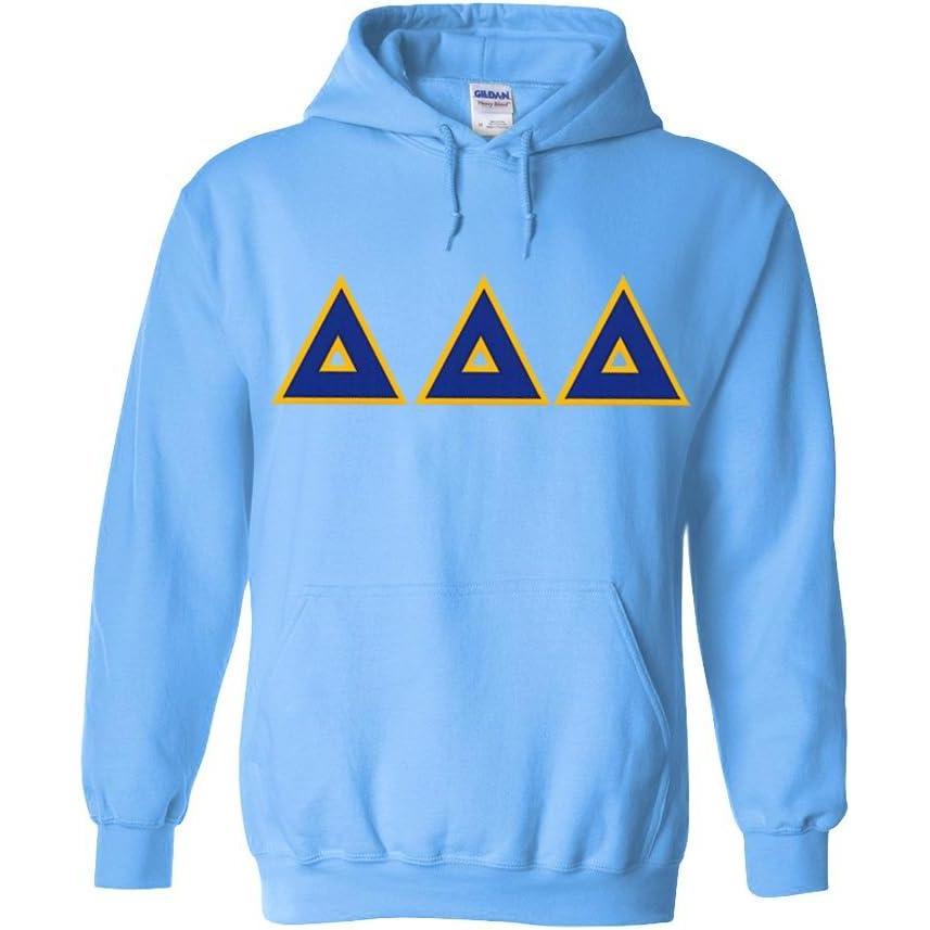 imageGreekgear Delta Delta Delta Lettered Hooded SweatshirtLight Blue