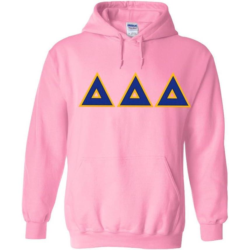 imageGreekgear Delta Delta Delta Lettered Hooded SweatshirtLight Pink