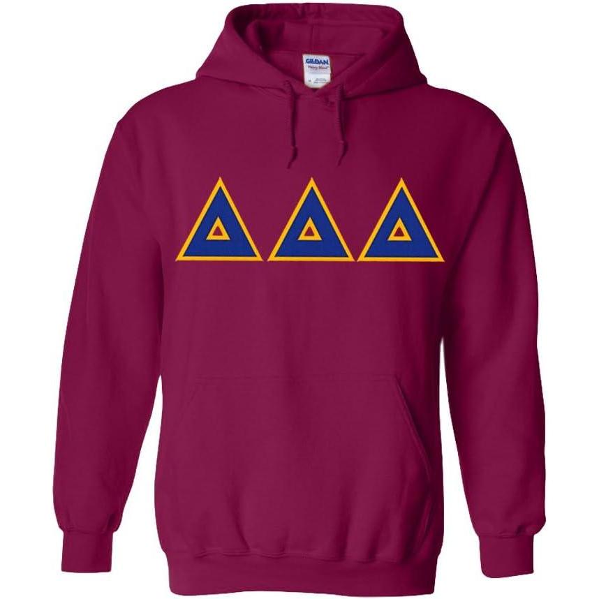 imageGreekgear Delta Delta Delta Lettered Hooded SweatshirtMagenta Pink