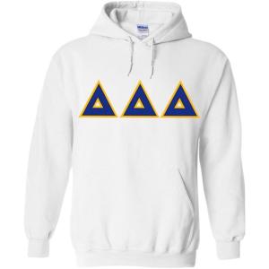 Greekgear Delta Delta Delta Lettered Hooded Sweatshirt(1. White)