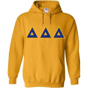 Greekgear Delta Delta Delta Lettered Hooded Sweatshirt(Athletic Gold)