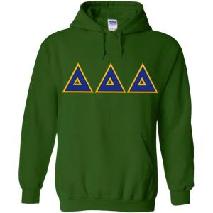 Greekgear Delta Delta Delta Lettered Hooded Sweatshirt(Forest Green)