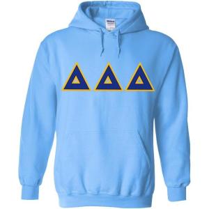 Greekgear Delta Delta Delta Lettered Hooded Sweatshirt(Light Blue)