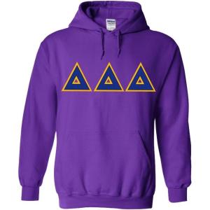 Greekgear Delta Delta Delta Lettered Hooded Sweatshirt(Purple)