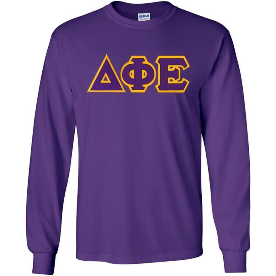 imageDelta Phi Epsilon Lettered Long Sleeve TeePurple