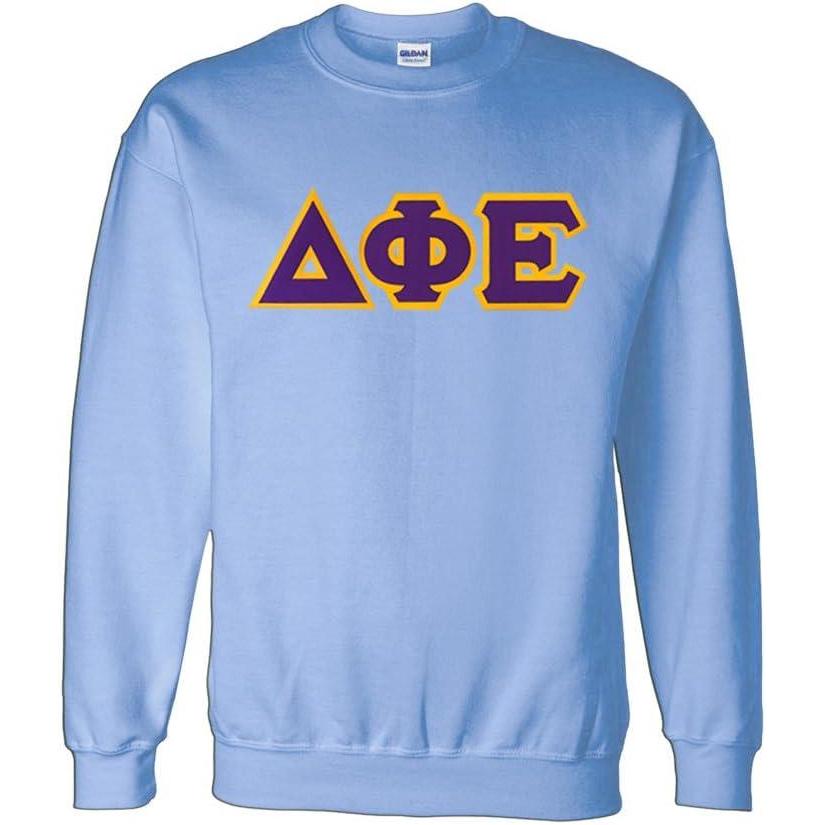 imageGreekgear Delta Phi Epsilon Lettered CrewneckLight Blue