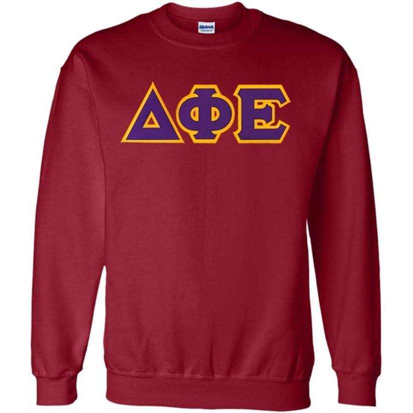 imageGreekgear Delta Phi Epsilon Lettered CrewneckMaroon