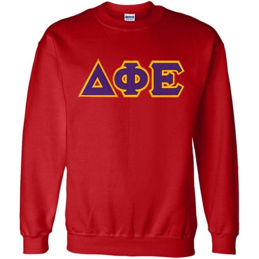 imageGreekgear Delta Phi Epsilon Lettered CrewneckRed