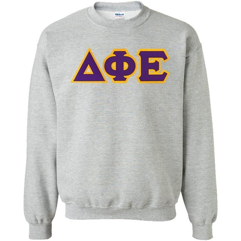 imageGreekgear Delta Phi Epsilon Lettered CrewneckSports Grey