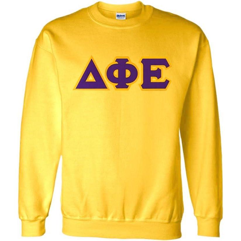 imageGreekgear Delta Phi Epsilon Lettered CrewneckYellow