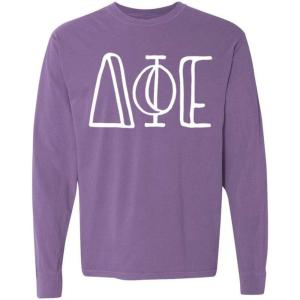 Delta Phi Epsilon DPHIE Greek Long Sleeve T-Shirt(Violet)