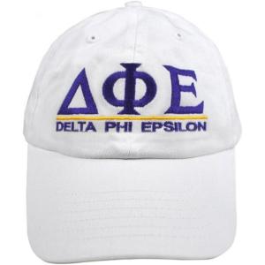 Delta Phi Epsilon DPHIE World Famous Line Hat(White)