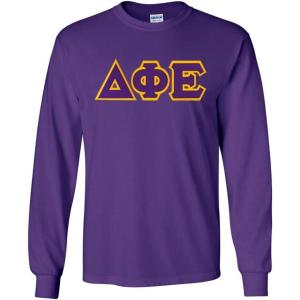 Delta Phi Epsilon Lettered Long Sleeve Tee(Purple)
