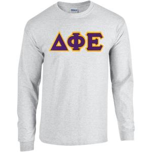 Delta Phi Epsilon Lettered Long Sleeve Tee(Sports Grey)