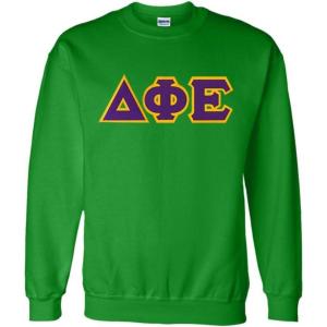 Greekgear Delta Phi Epsilon Lettered Crewneck(Irish Green)