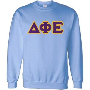 Greekgear Delta Phi Epsilon Lettered Crewneck(Light Blue)