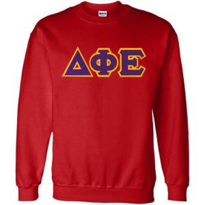 Greekgear Delta Phi Epsilon Lettered Crewneck(Red)