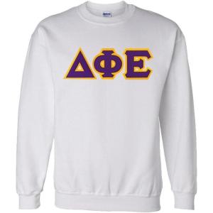 Greekgear Delta Phi Epsilon Lettered Crewneck(White)
