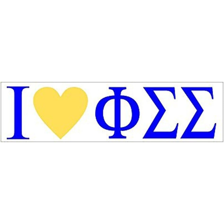 imageGreekgear Phi Sigma Sigma I Love Bumper Sticker