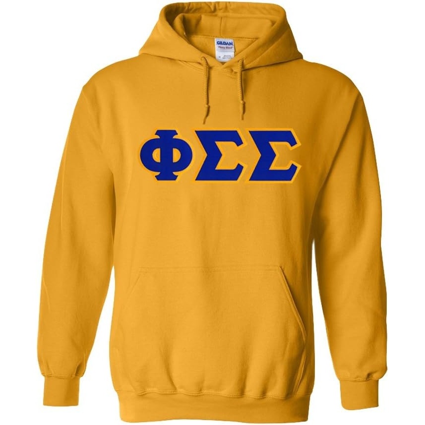 imageGreekgear Phi Sigma Sigma Lettered Hooded SweatshirtAthletic Gold