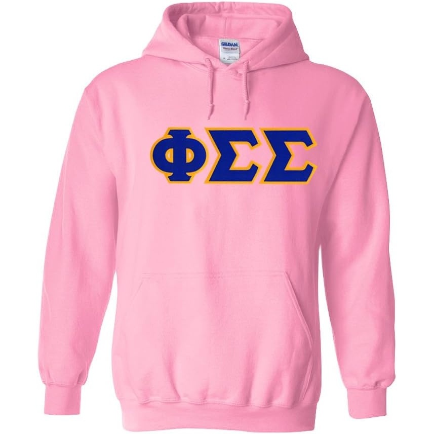 imageGreekgear Phi Sigma Sigma Lettered Hooded SweatshirtLight Pink