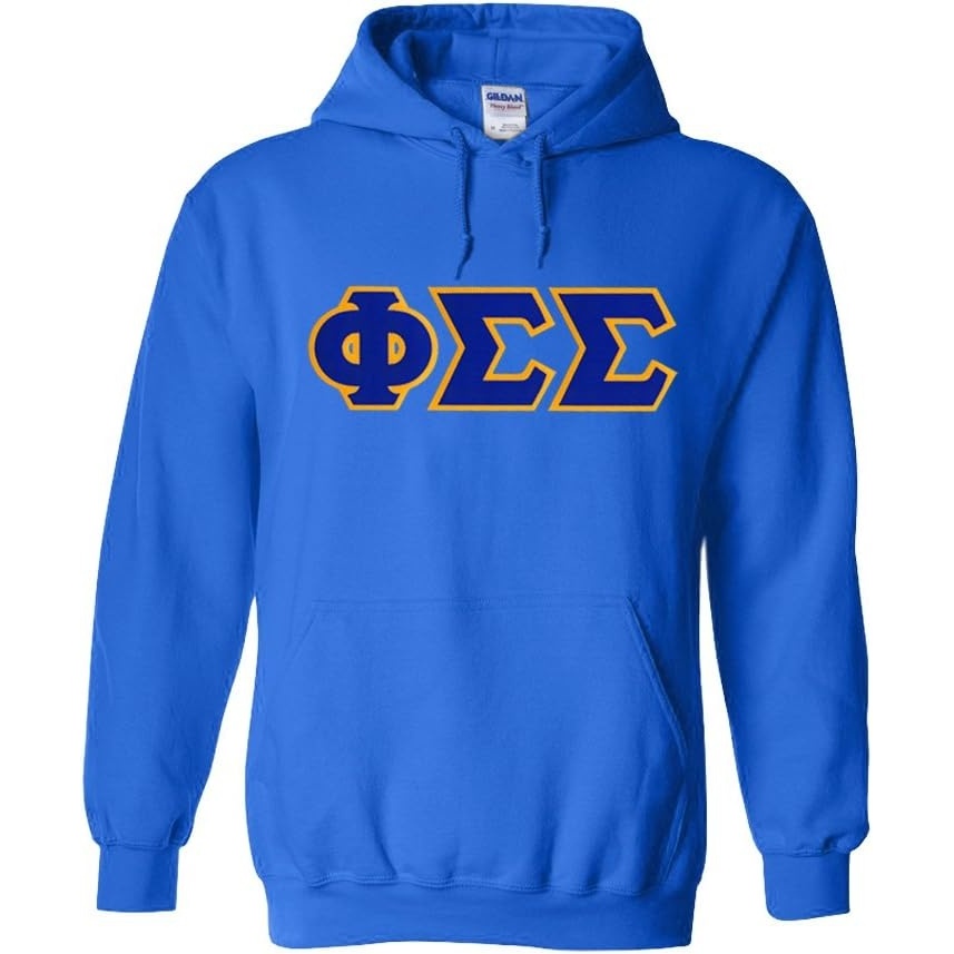 imageGreekgear Phi Sigma Sigma Lettered Hooded SweatshirtRoyal Blue
