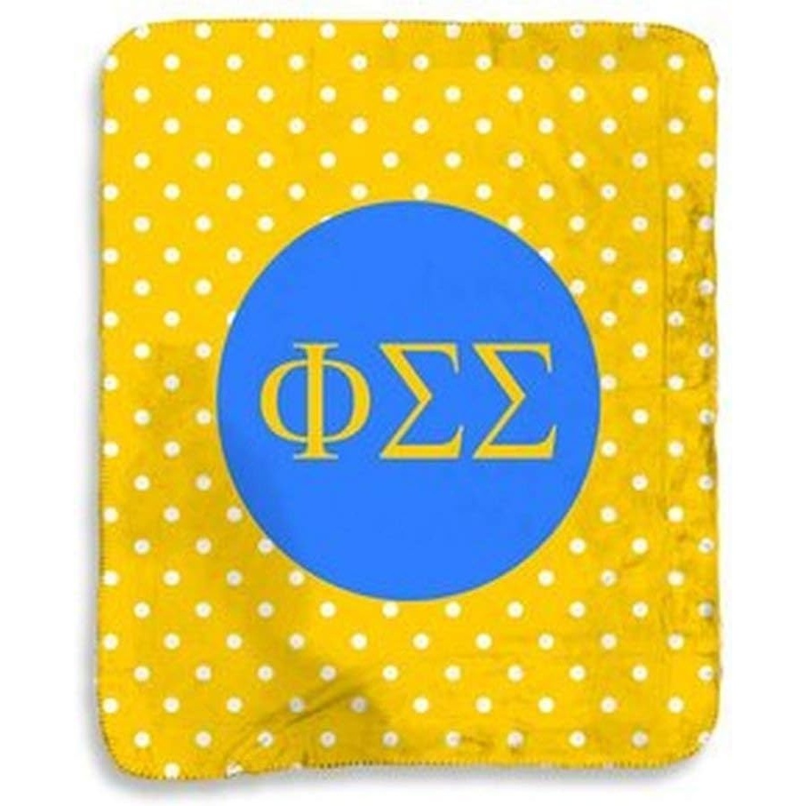imageGreekgear Phi Sigma Sigma Polka Dots Sherpa Lap Blanket