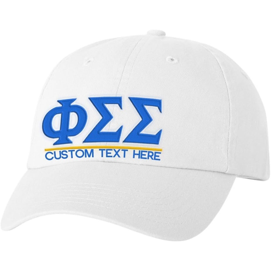 imagePersonalized Phi Sigma Sigma Greek Line HatWhite