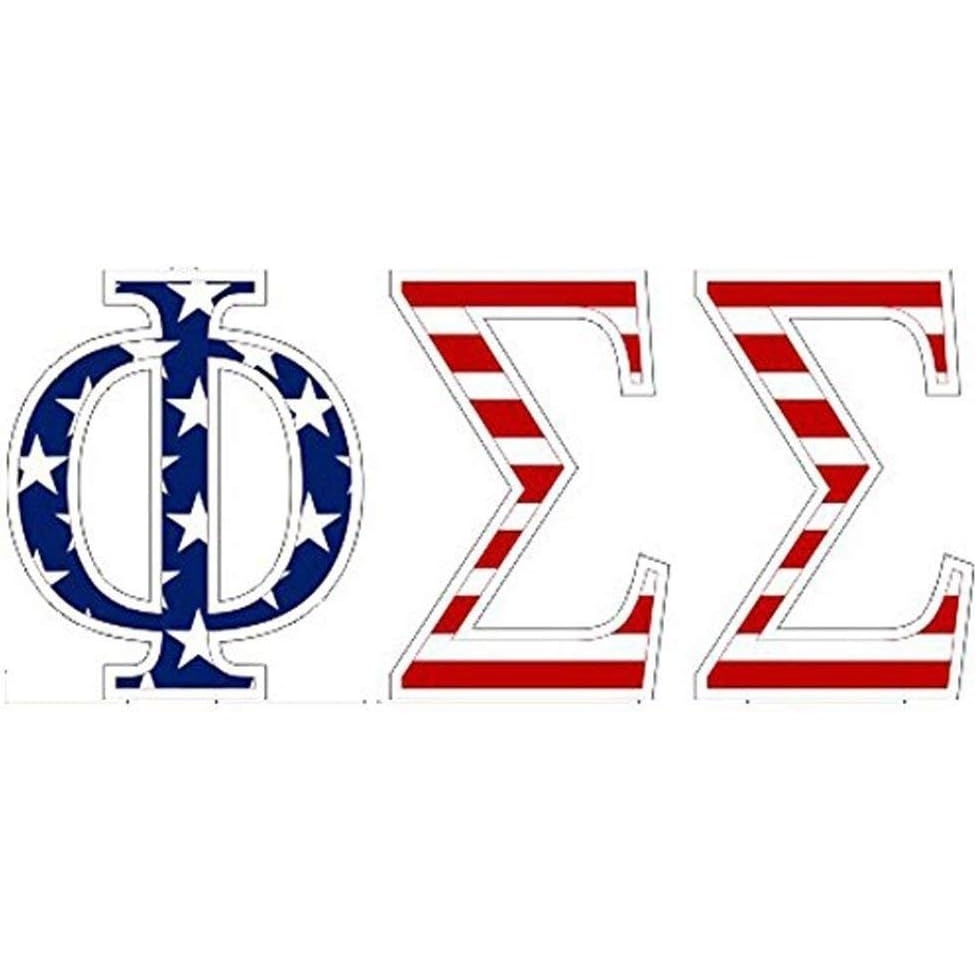 imagePhi Sigma Sigma American Flag Greek Letter Sticker  25 Tall