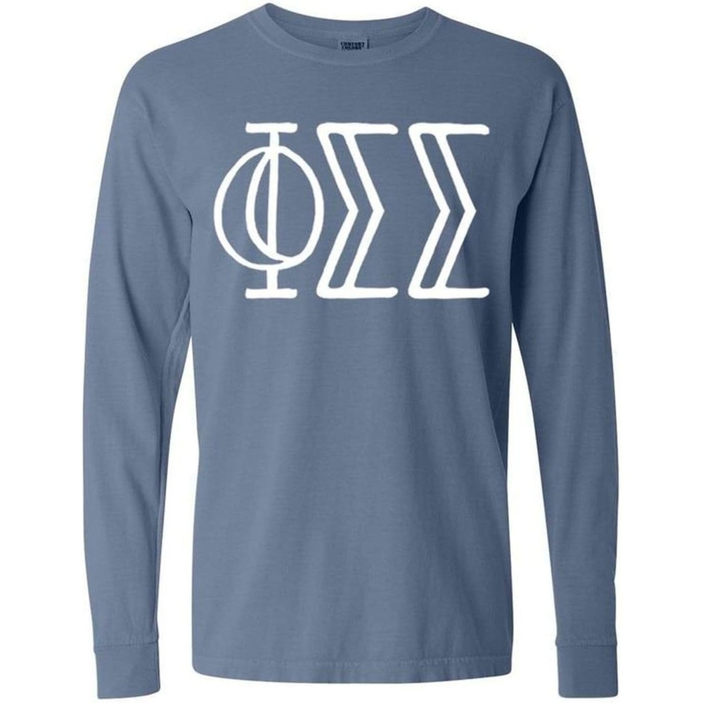 imagePhi Sigma Sigma Greek Long Sleeve TShirtWashed Denim