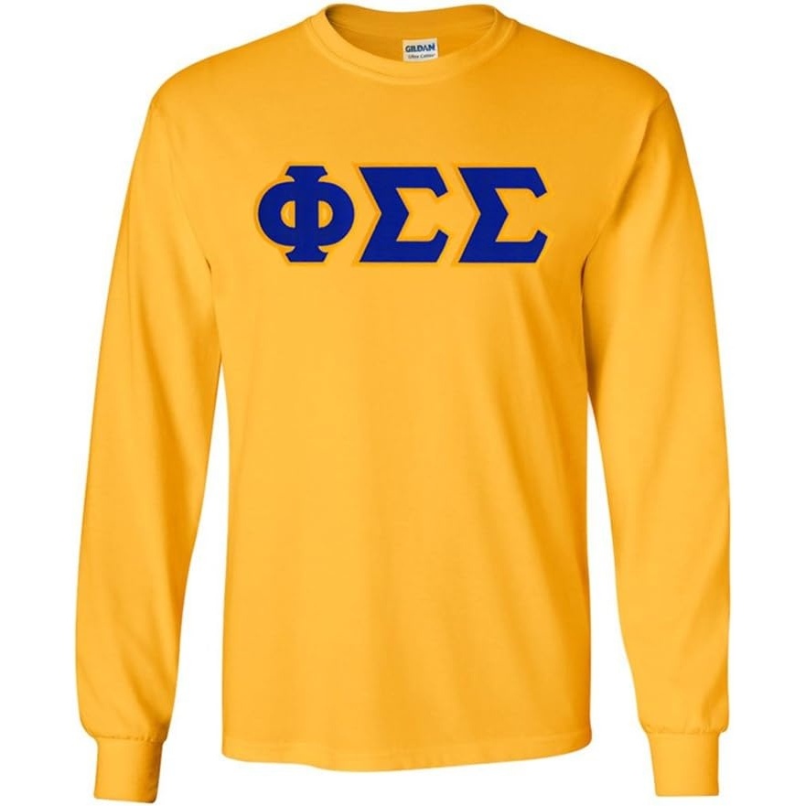 imagePhi Sigma Sigma Lettered Long Sleeve TeeGold
