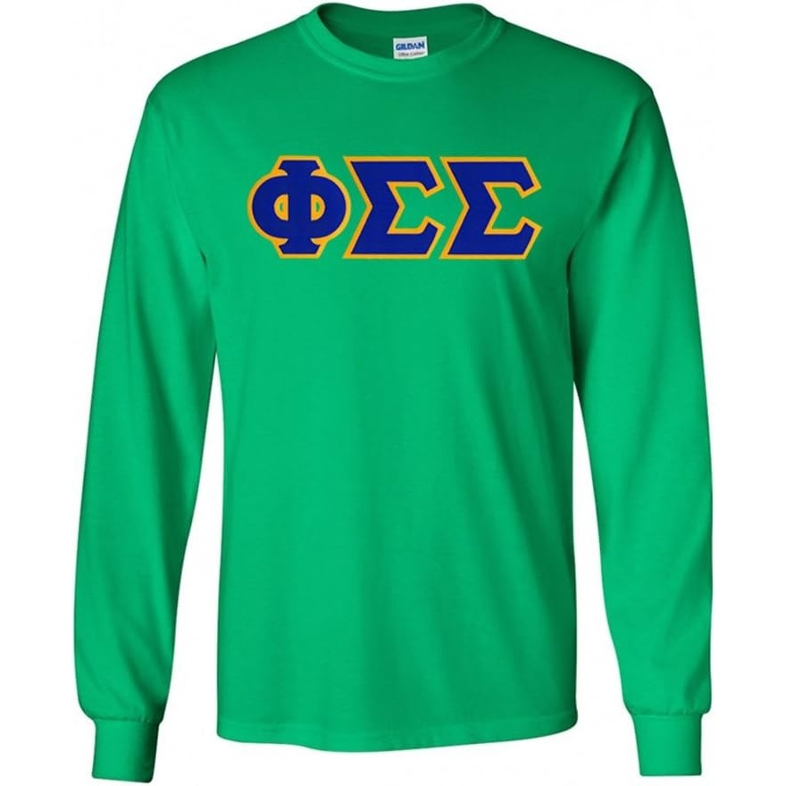 imagePhi Sigma Sigma Lettered Long Sleeve TeeIrish Green