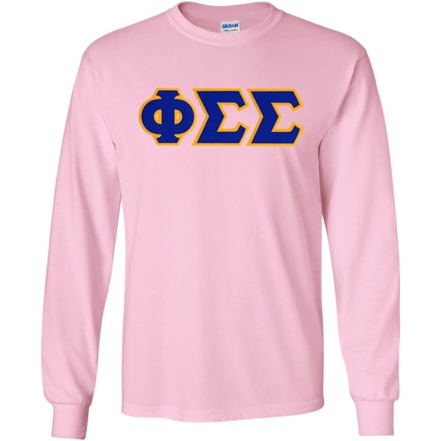 imagePhi Sigma Sigma Lettered Long Sleeve TeeLight Pink