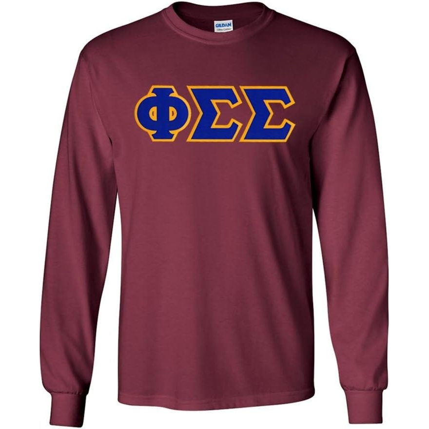imagePhi Sigma Sigma Lettered Long Sleeve TeeMaroon