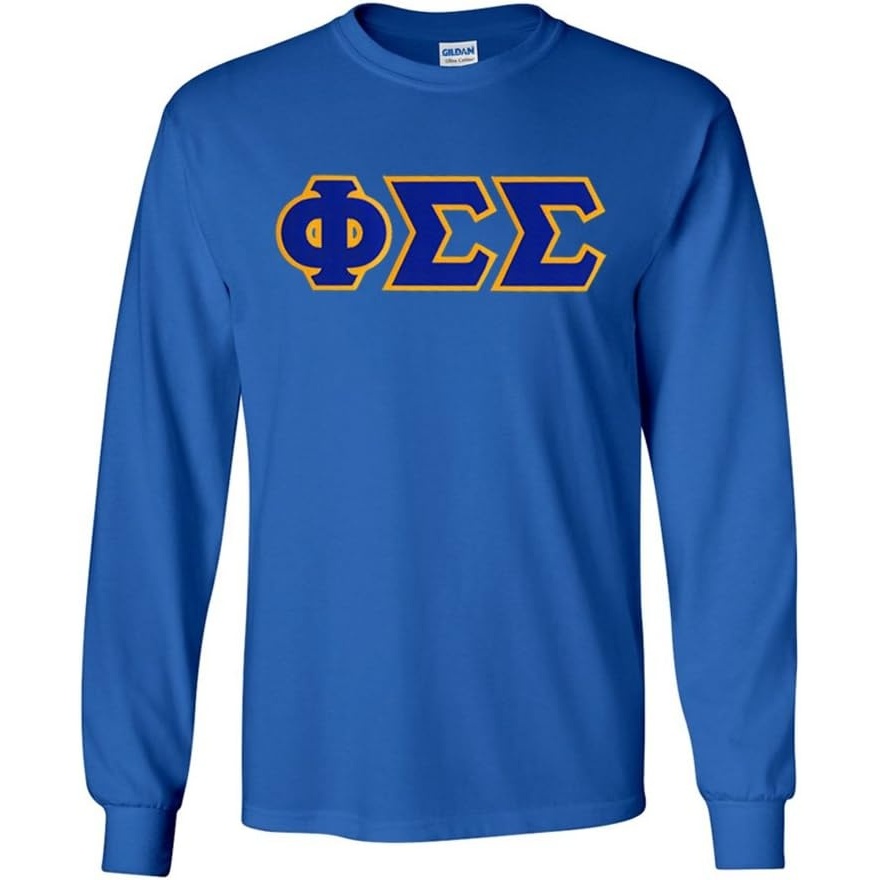 imagePhi Sigma Sigma Lettered Long Sleeve TeeRoyal Blue