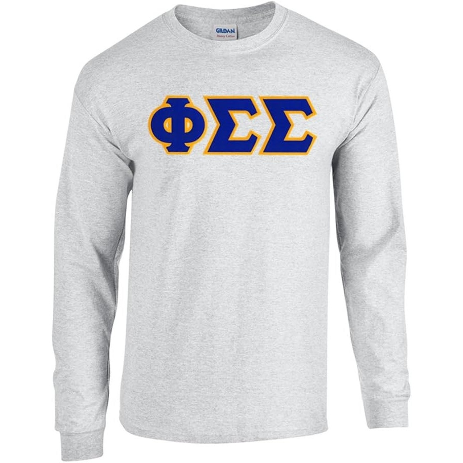 imagePhi Sigma Sigma Lettered Long Sleeve TeeSports Grey