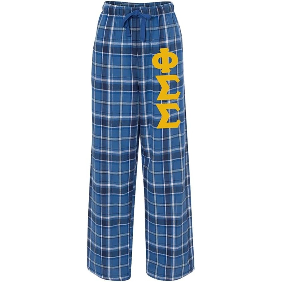 imagePhi Sigma Sigma Pajamas Flannel Plaid PantRoyal Sparkle
